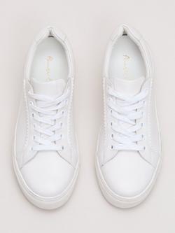 Phase Eight Lace Up Leather Trainers, White - view 2, White