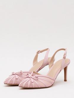 Phase Eight Grosgrain Strappy Court Shoes, Pale Pink - view 2, Pale Pink