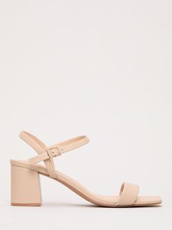 Phase Eight Block Heel Leather Sandals, Neutral, Neutral