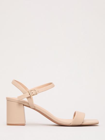 Phase Eight Block Heel Leather Sandals, Neutral, Neutral