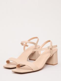 Phase Eight Block Heel Leather Sandals, Neutral - view 2, Neutral