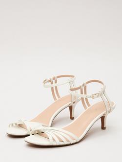 Phase Eight Strappy Kitten Heel Leather Sandals, Cream - view 2, Cream