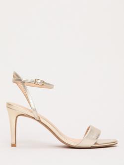 Phase Eight Metallic Leather Strap Heels, Gold, Gold