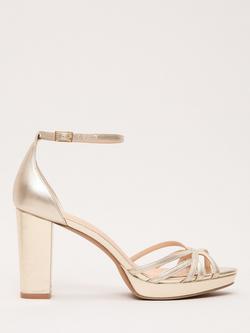 Phase Eight Strappy Platform Heel Sandals, Gold, Gold