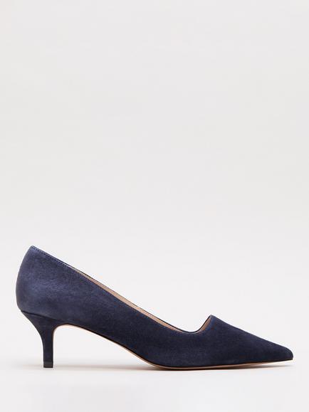 Phase Eight Pointed Suede Court Shoes, Navy