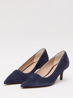 Phase Eight Pointed Suede Court Shoes - view 2, Navy