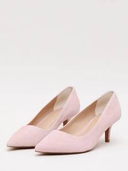 Phase Eight Pointed Suede Court Shoes - view 2, Pale Pink