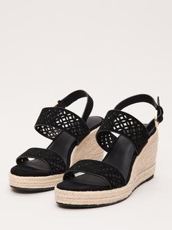 Phase Eight Suede Wedge Heel Sandals - view 2, Black