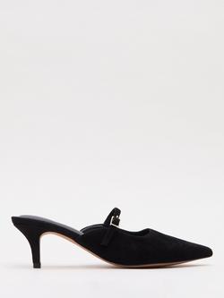 Phase Eight Suede Mary Jane Mules, Black, Black