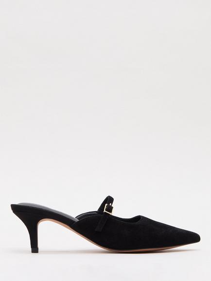 Phase Eight Suede Mary Jane Mules, Black, Black