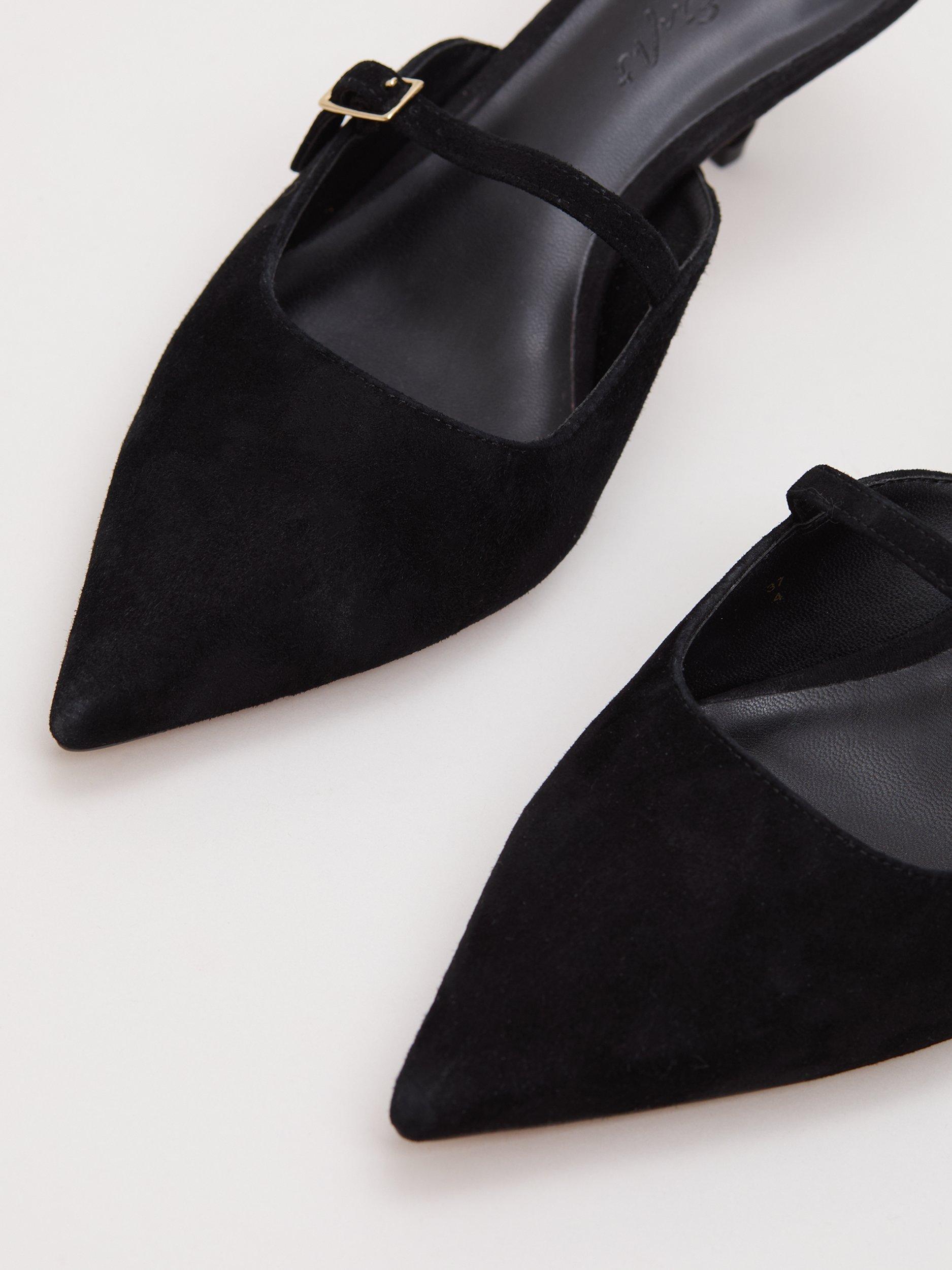 Product image 4 of 8, which shows Phase Eight Suede Mary Jane Mules, Black, 3
