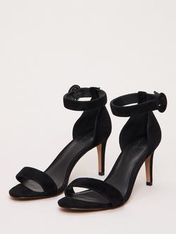 Phase Eight Suede Strap Heels, Black - view 2, Black
