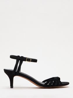 Phase Eight Strappy Suede Heel Sandals, Black