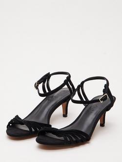 Phase Eight Strappy Suede Heel Sandals - view 2, Black
