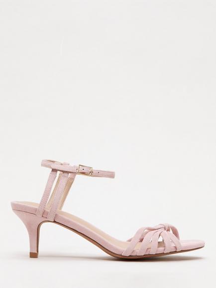 Phase Eight Strappy Suede Heel Sandals, Pale Pink