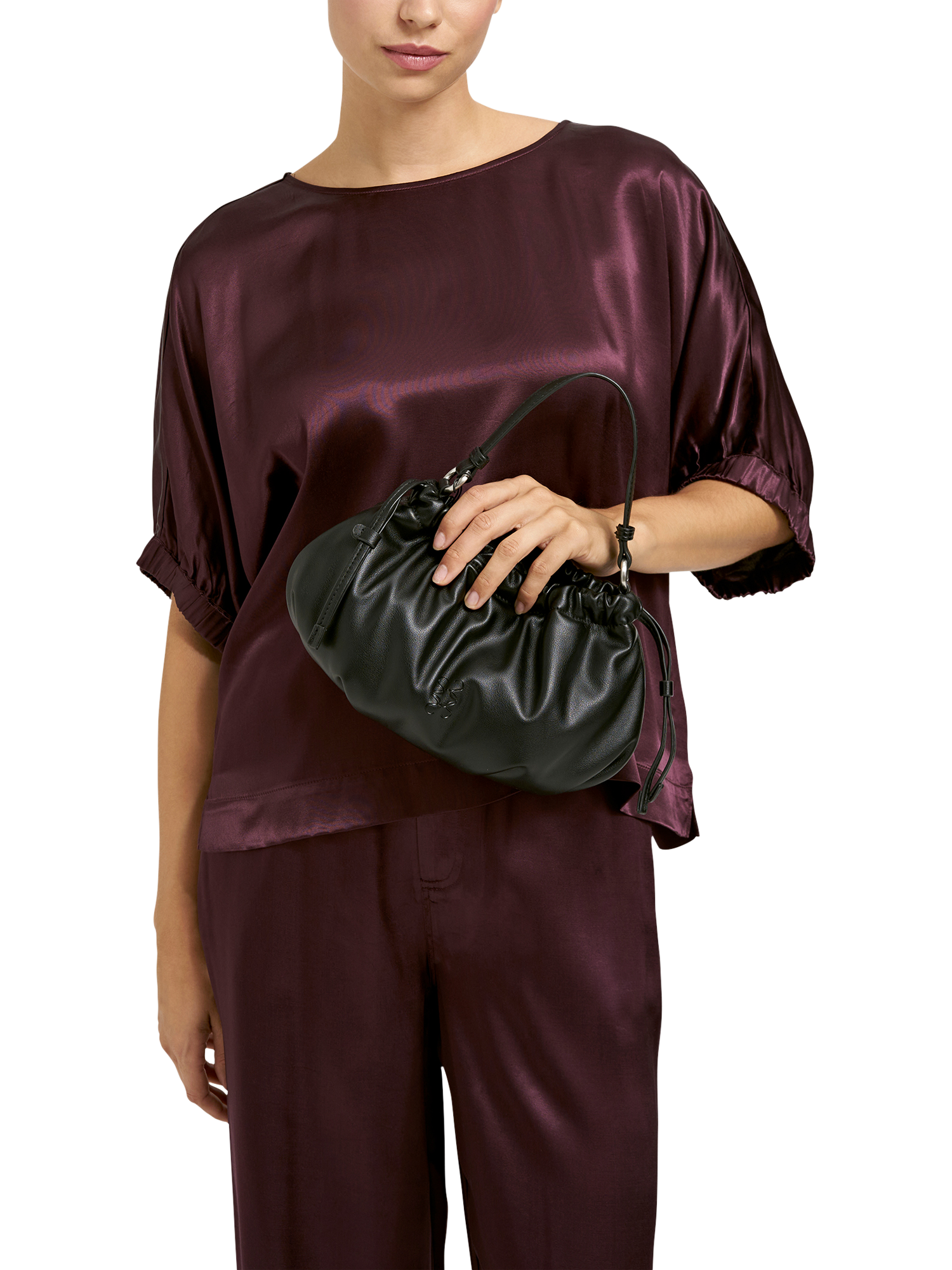 Product image 2 of 3, which shows Smith & Soul Faux Leather Pouch Bag, Black, One Size