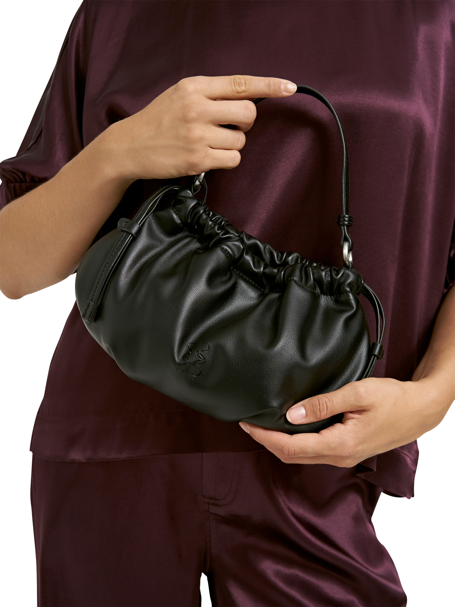 Product image 3 of 3, which shows Smith & Soul Faux Leather Pouch Bag, Black, One Size