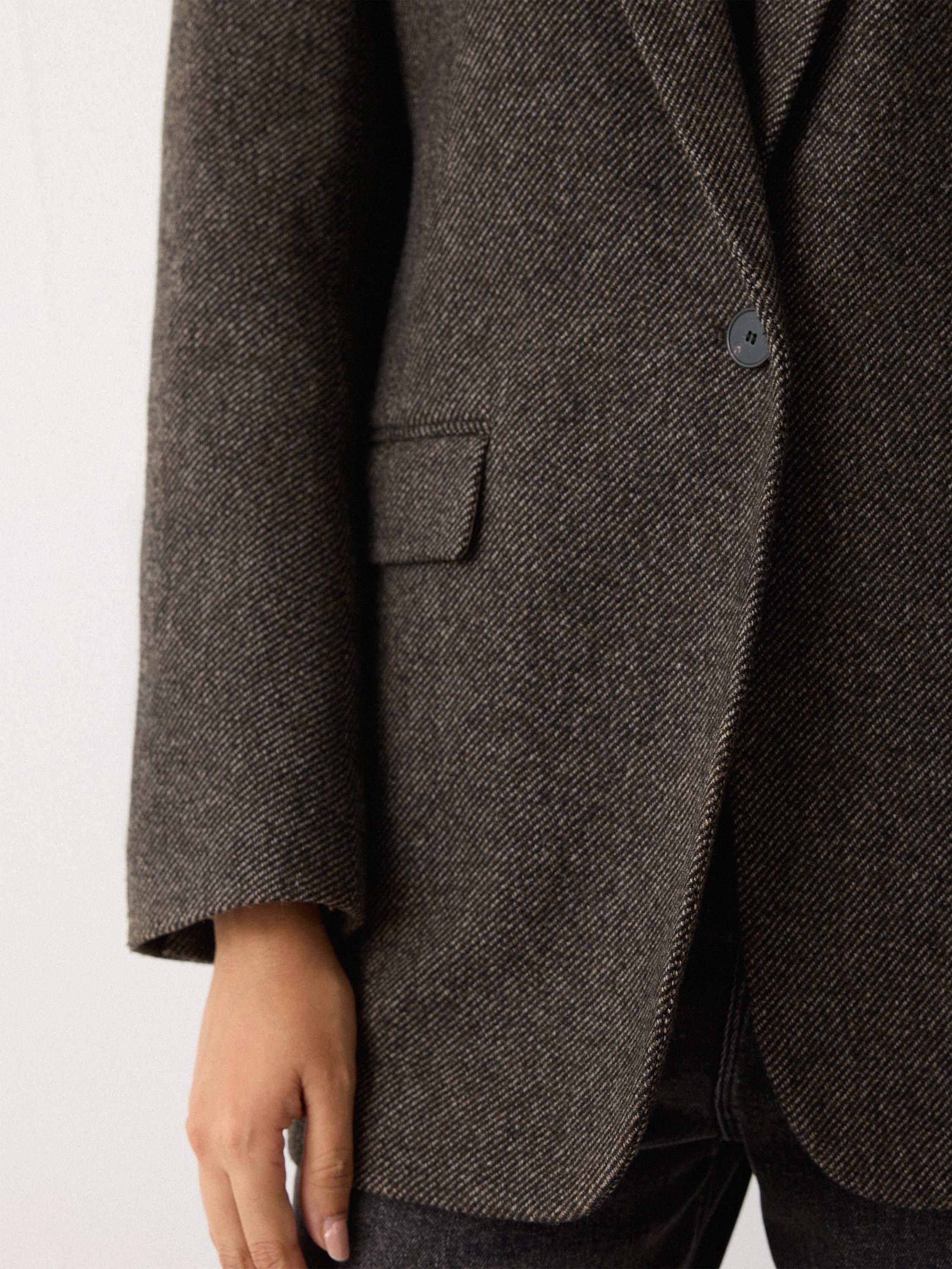 Product image 3 of 7, which shows Jigsaw Langford Wool Rich Blazer, Brown, 6