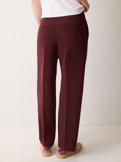 Jigsaw Warren Pleated Trousers, Burgundy - view 2, Burgundy