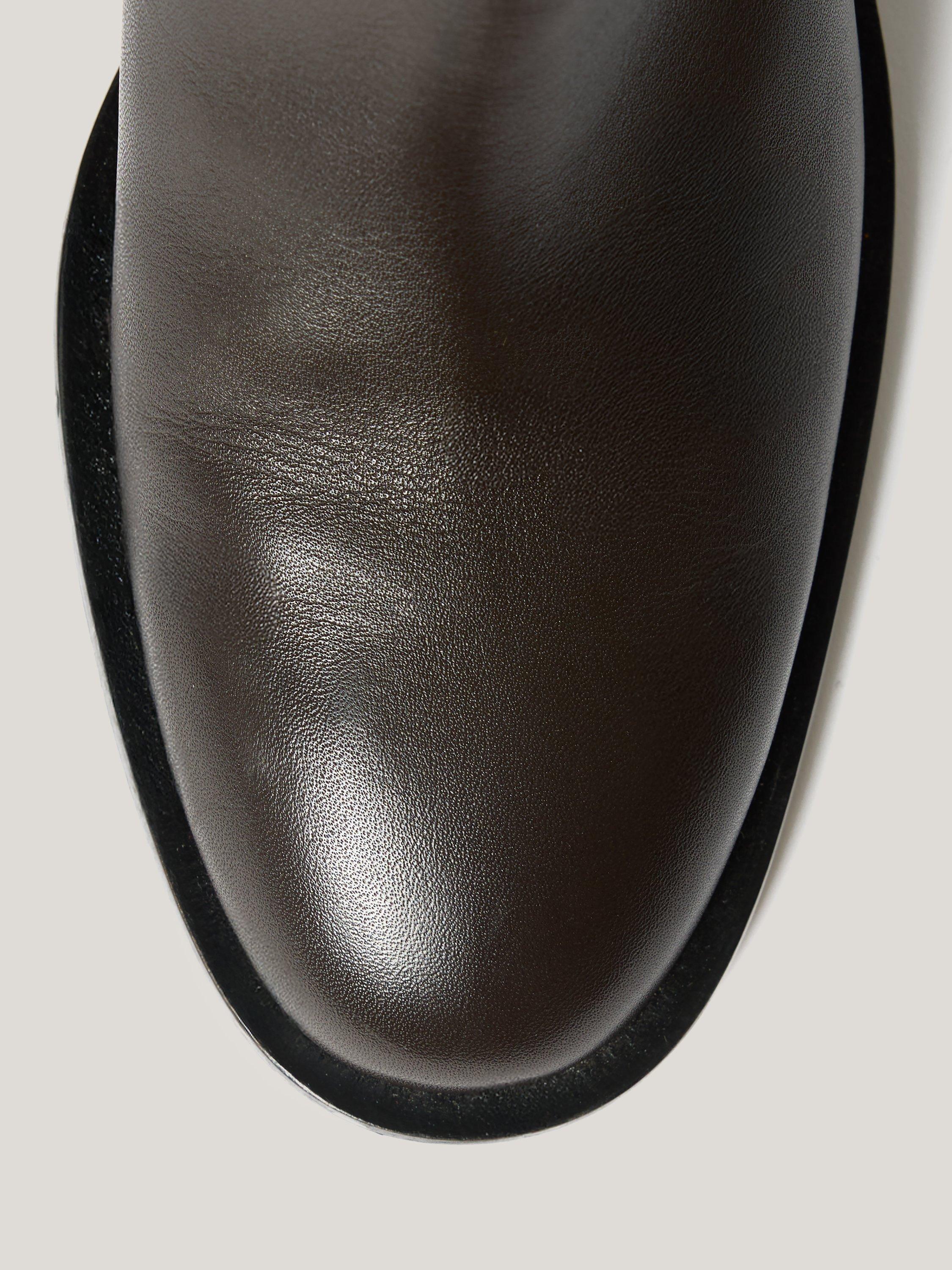 Product image 7 of 7, which shows Jigsaw Leather Block Heel Riding Boots, Brown, EU36
