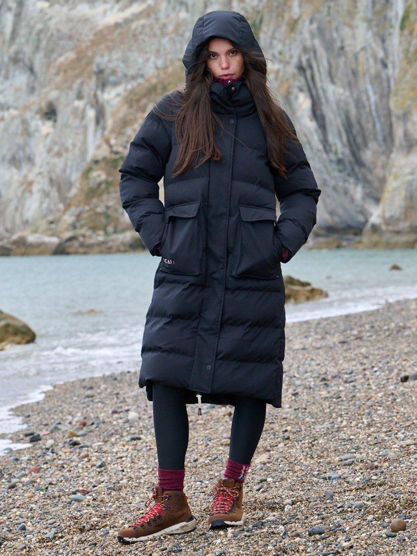 Product image 2 of 7, which shows ACAI Women's Cocoon Longline Coat, Black, 6
