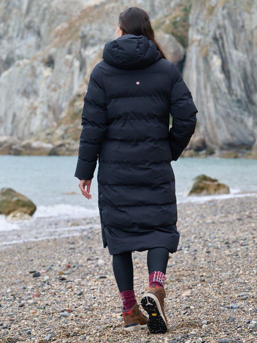 Product image 3 of 7, which shows ACAI Women's Cocoon Longline Coat, Black, 6