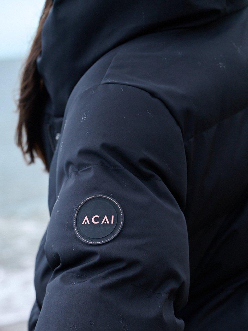 Product image 5 of 7, which shows ACAI Women's Cocoon Longline Coat, Black, 6