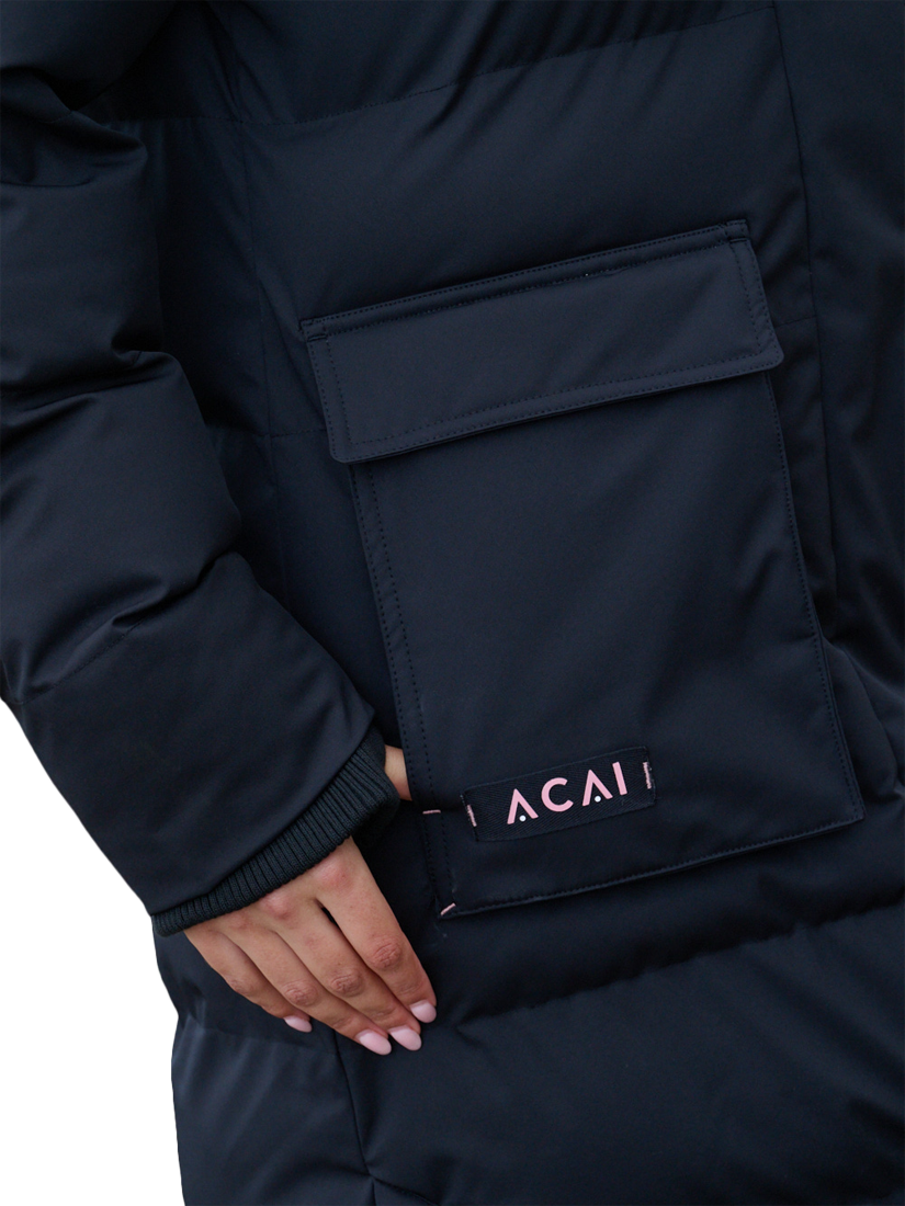 Product image 6 of 7, which shows ACAI Women's Cocoon Longline Coat, Black, 6