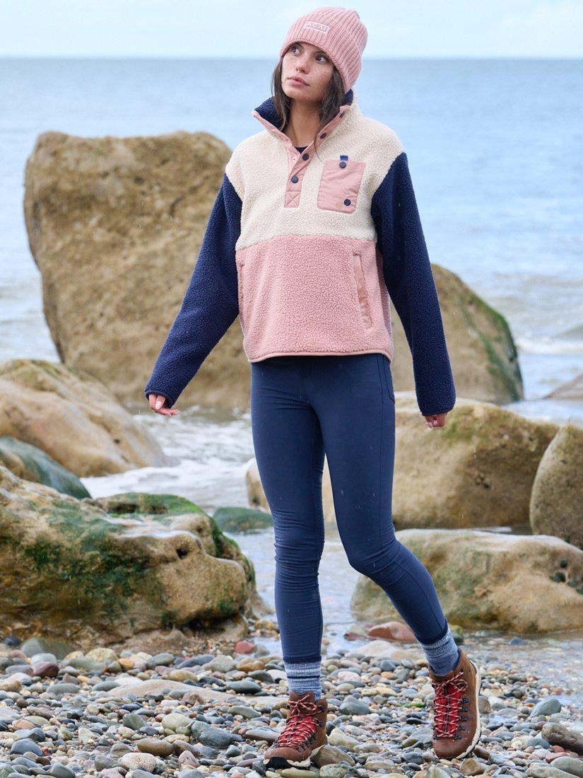 Product image 1 of 4, which shows ACAI Women's Campfire Colour Block Fleece, Dusky Pink, 6