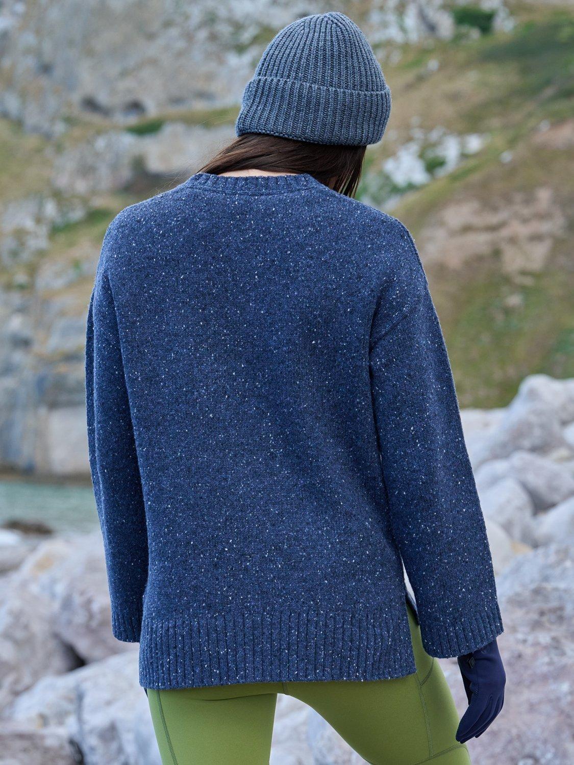 Product image 5 of 6, which shows ACAI Women's Dusk Wool Blend Knitted Jumper, Deep Navy, 6