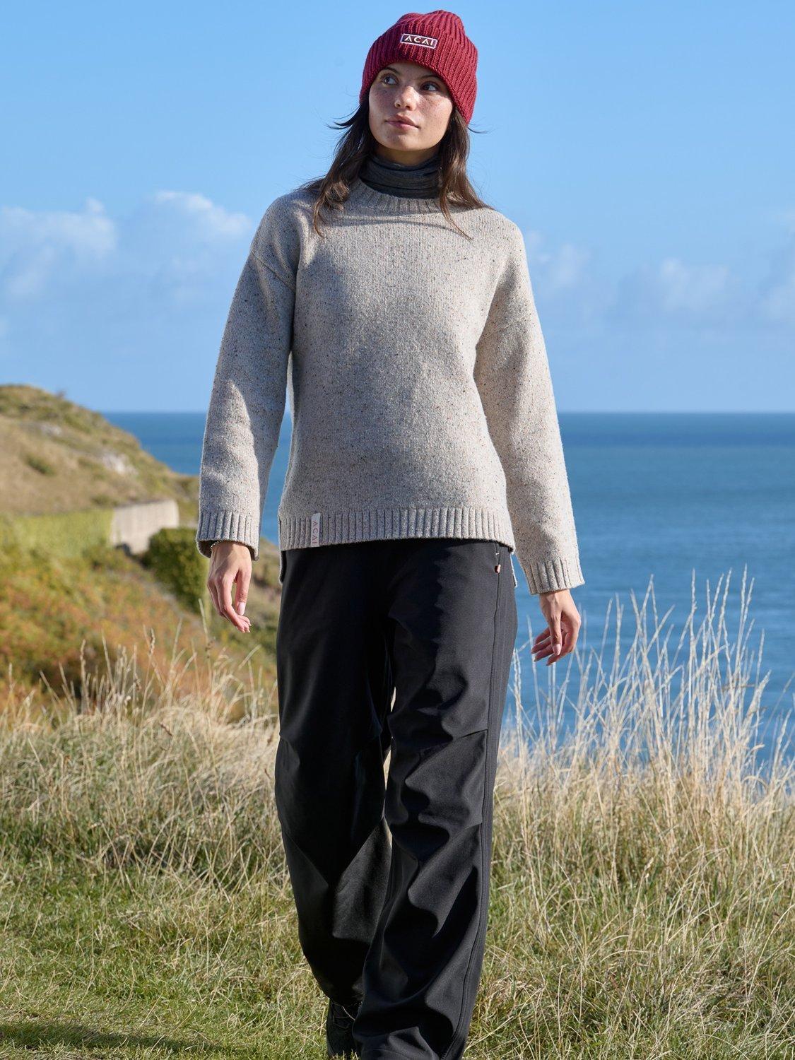 Product image 2 of 7, which shows ACAI Women's Dusk Wool Blend Knitted Jumper, Oatmeal, 6