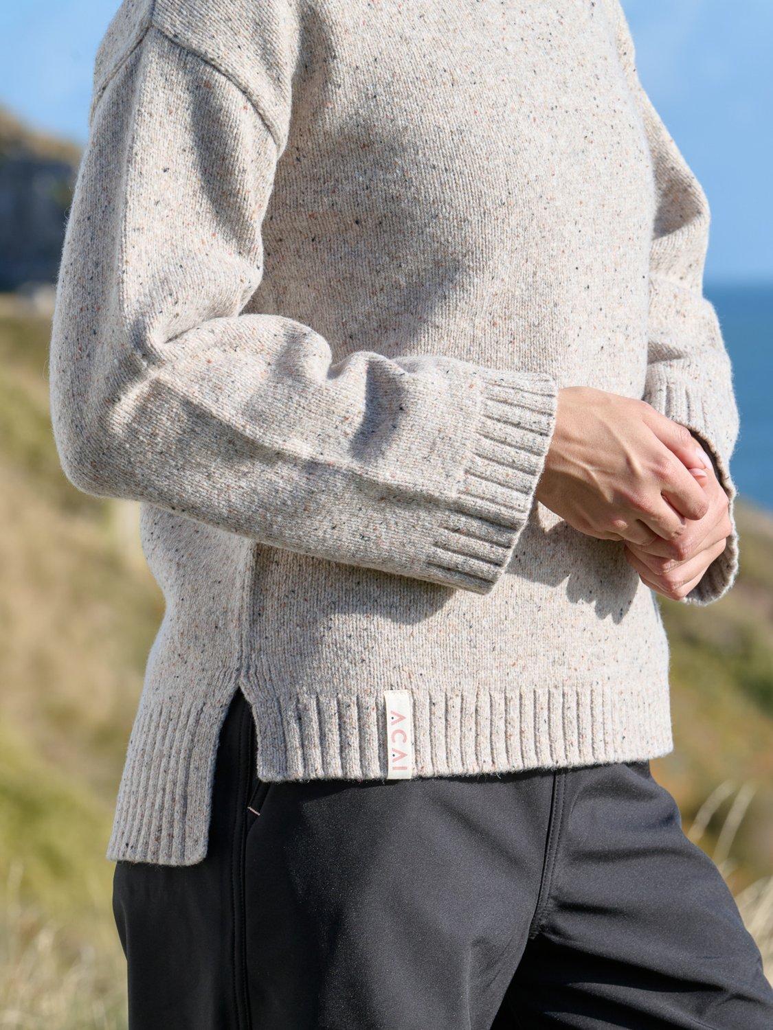 Product image 5 of 7, which shows ACAI Women's Dusk Wool Blend Knitted Jumper, Oatmeal, 6