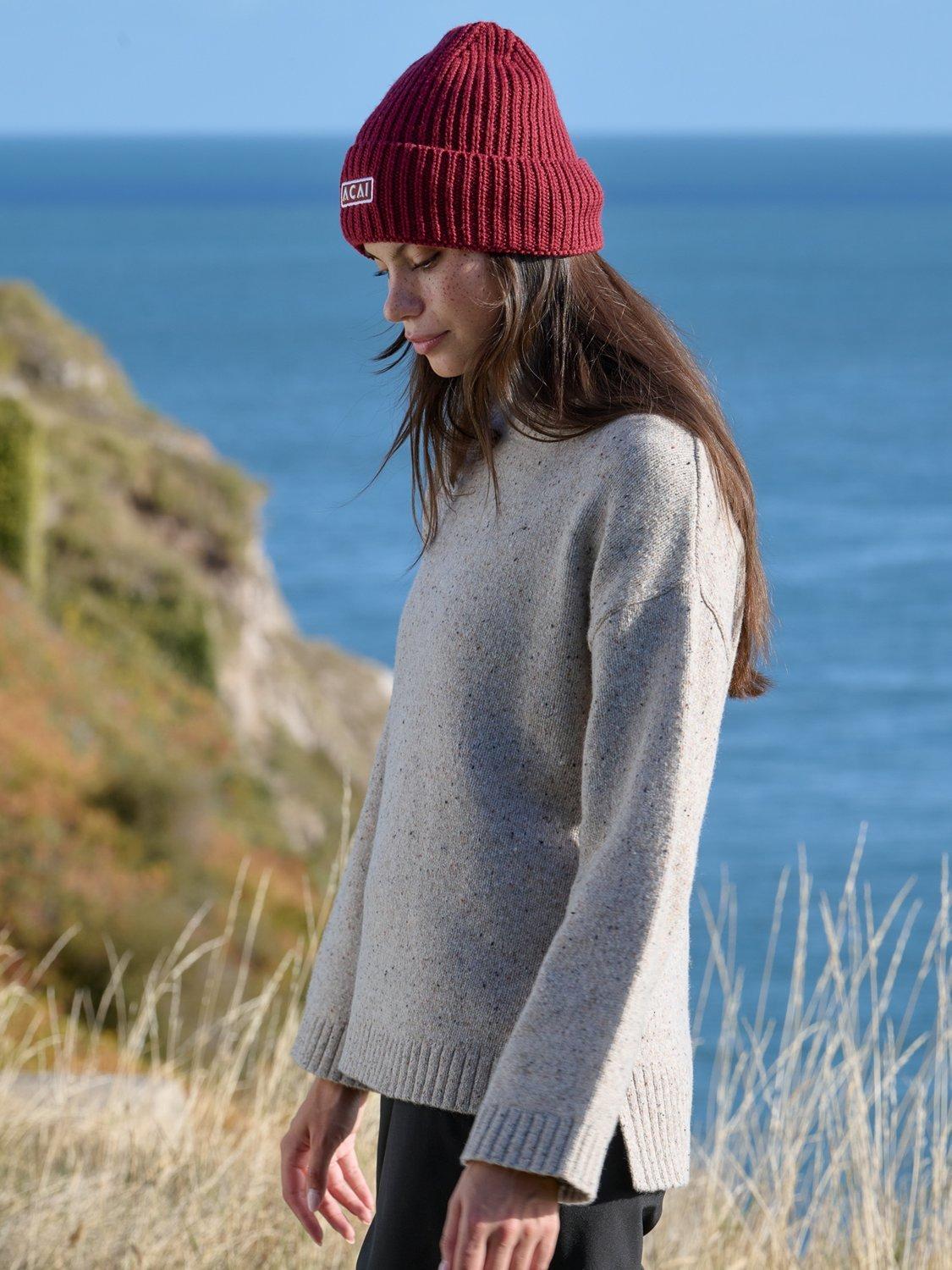 Product image 7 of 7, which shows ACAI Women's Dusk Wool Blend Knitted Jumper, Oatmeal, 6