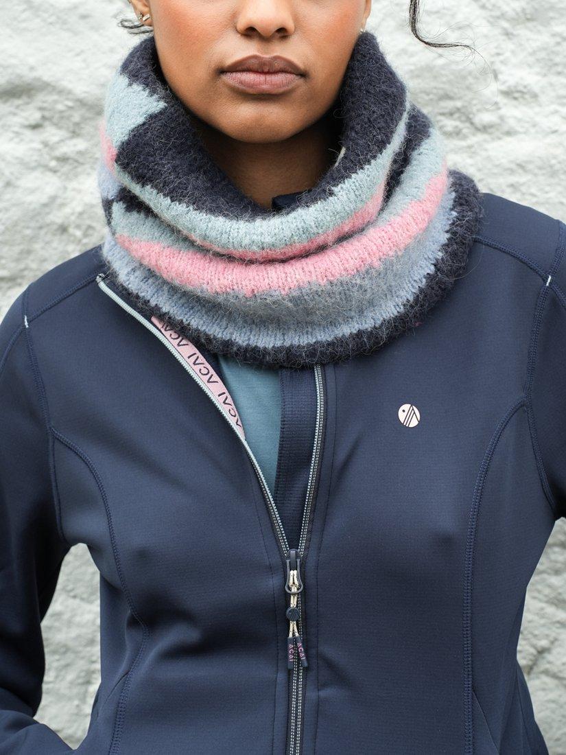 Product image 2 of 4, which shows ACAI Women's Dawn Mist Wool Blend Snood, Deep Navy, One Size