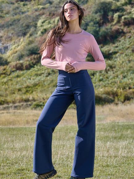 ACAI Thermal Straight Leg Trousers - view 2, Deep Navy