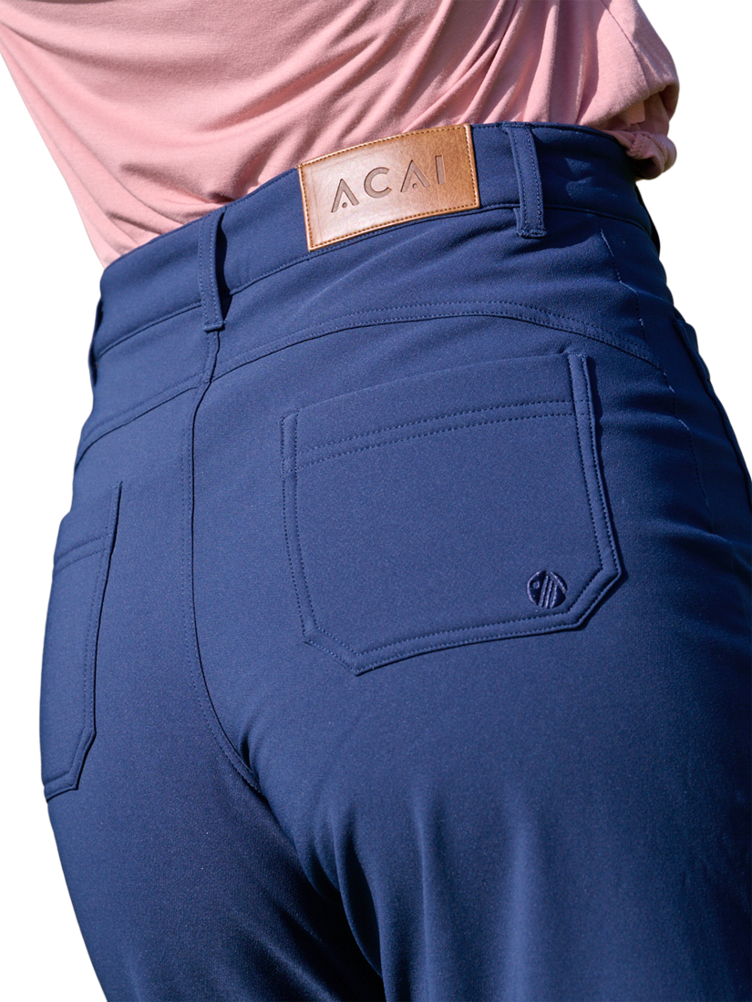 Product image 4 of 8, which shows ACAI Thermal Straight Leg Trousers , Deep Navy, 24R