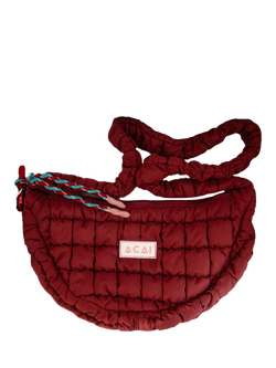 ACAI Quilted Sling Bag, Cabernet