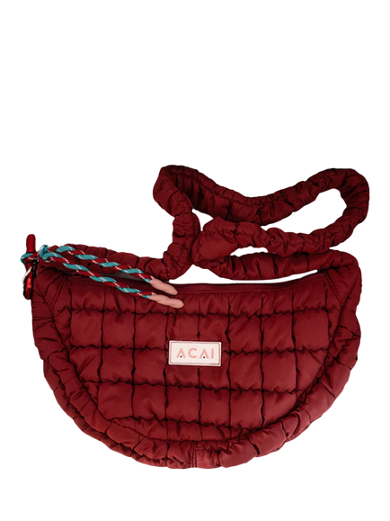ACAI Quilted Sling Bag, Cabernet