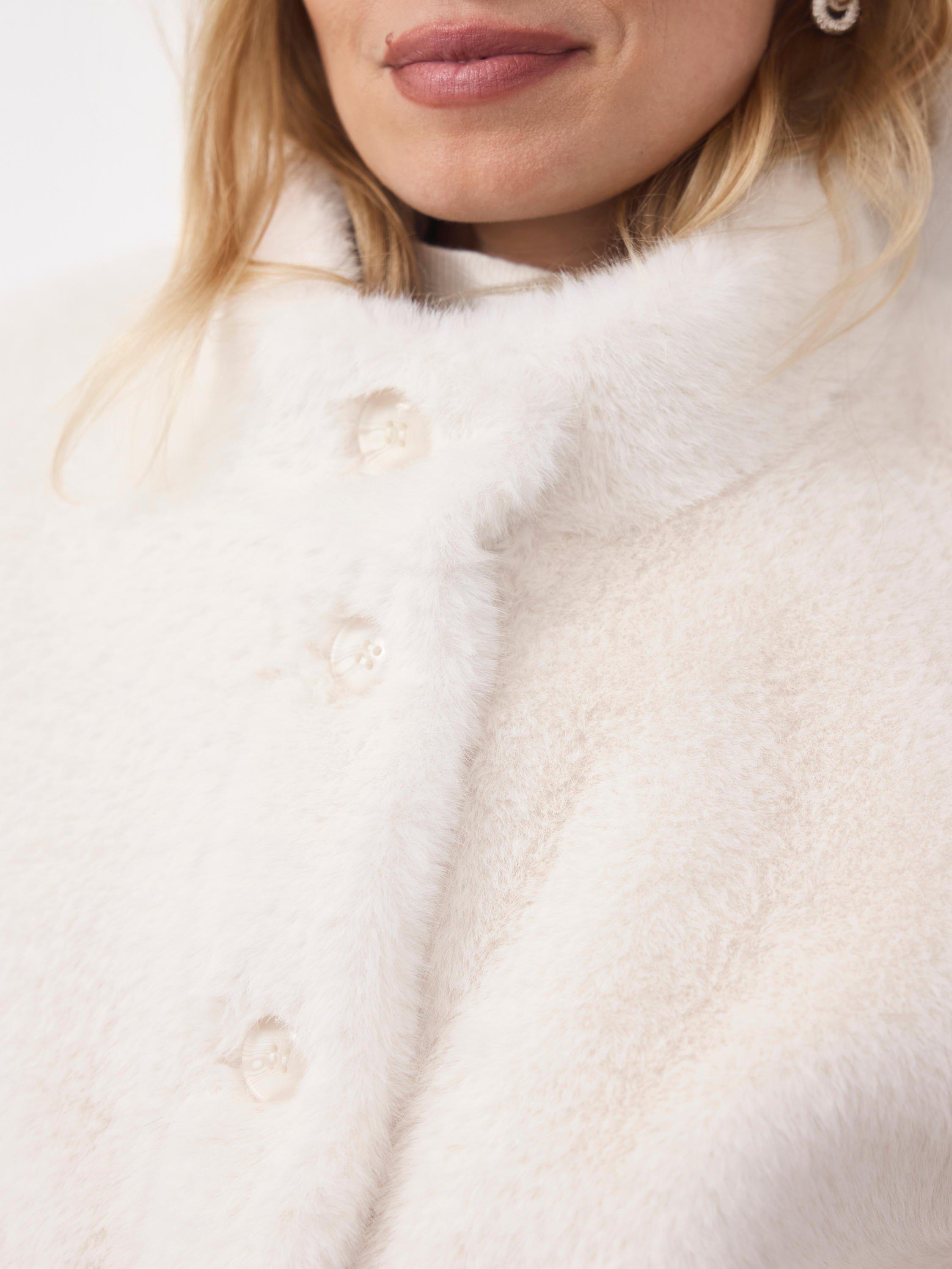 Product image 6 of 8, which shows Mint Velvet Faux Fur Bomber Jacket, White, S