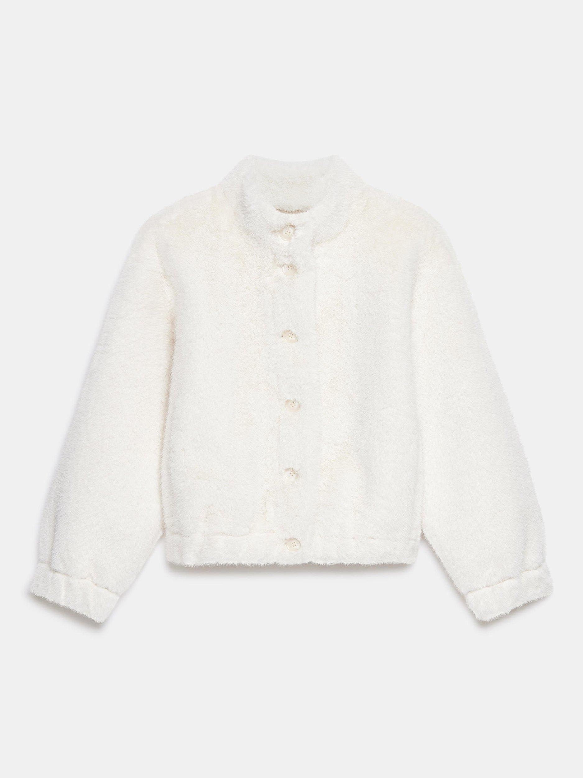 Product image 7 of 8, which shows Mint Velvet Faux Fur Bomber Jacket, White, S