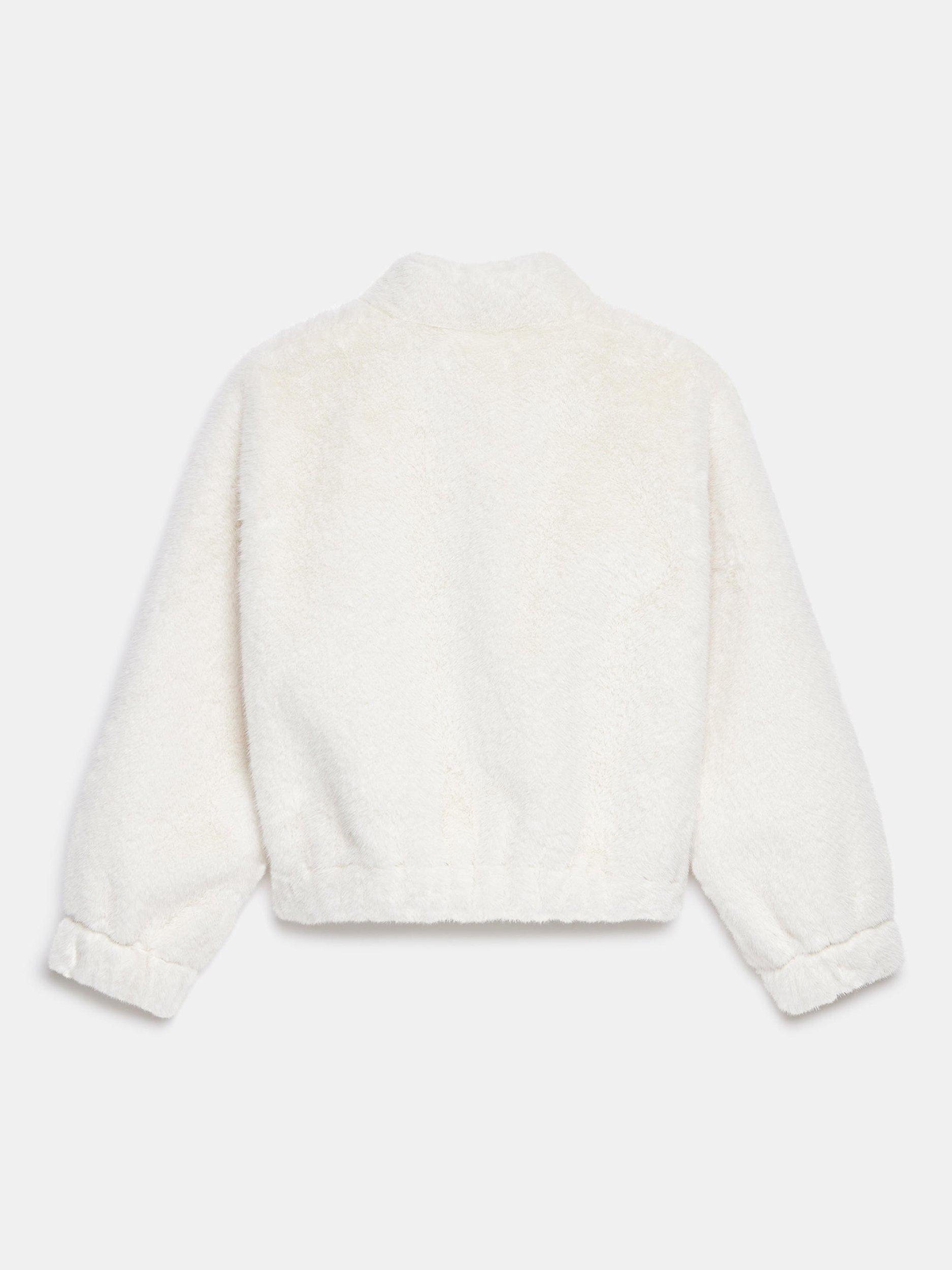 Product image 8 of 8, which shows Mint Velvet Faux Fur Bomber Jacket, White, S