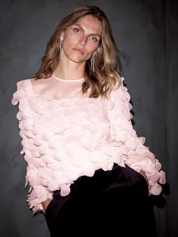 Mint Velvet Applique Textured Top, Light Pink, Light Pink