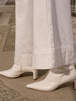 Mint Velvet Heeled Leather Ankle Boots, White - view 2, White