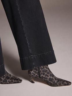 Mint Velvet Isla Leopard Print Ankle Boots, Black/Multi - view 2, Black/Multi