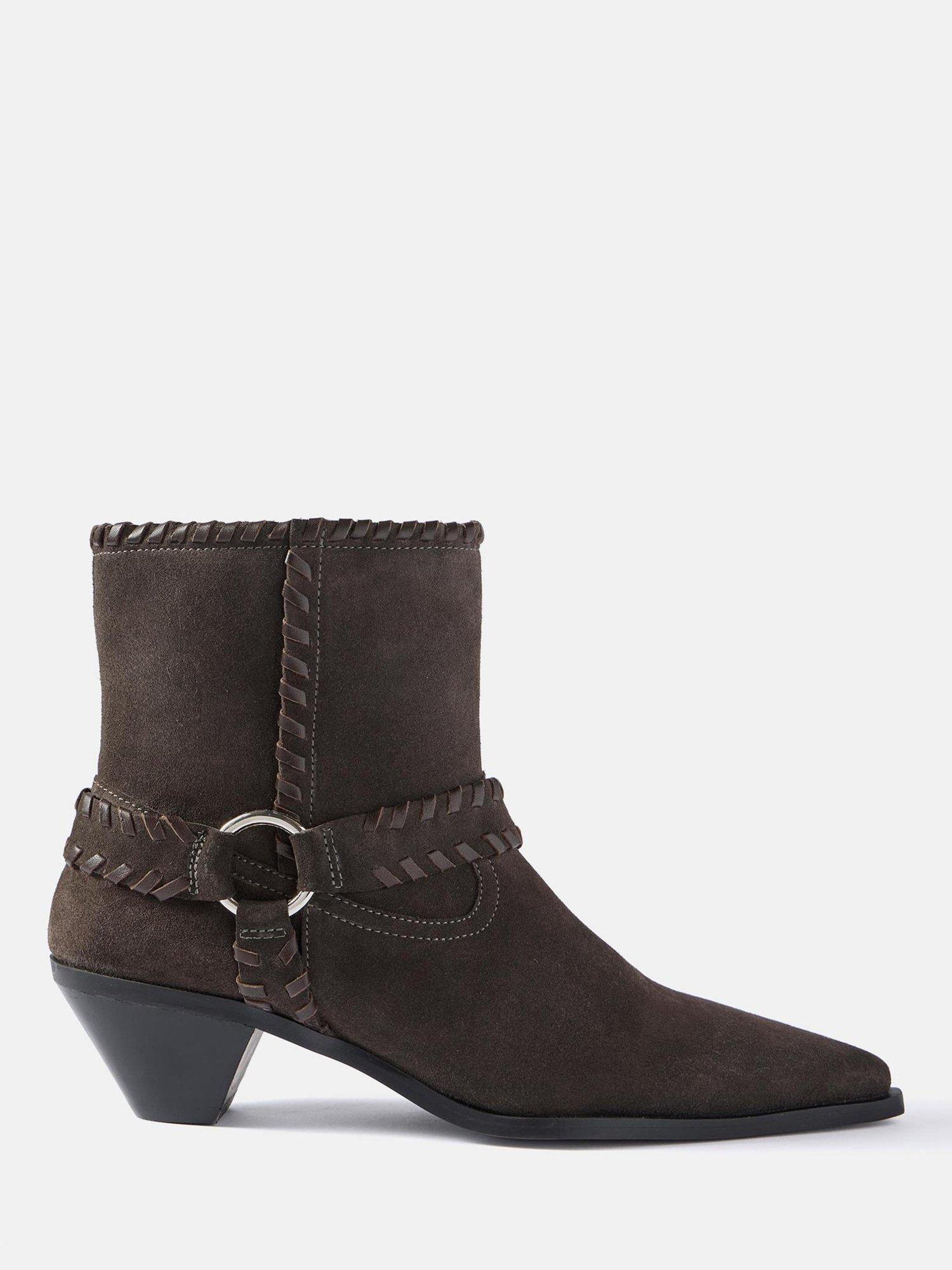 Product image 1 of 4, which shows Mint Velvet Molly Suede Ankle Boots, Grey, 8