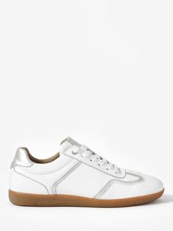 Mint Velvet Romy Leather Lace Up Trainers, Natural Cream, Natural Cream