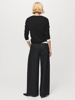 Mango Lucca Crew Neck Jumper, Black - view 2, Black