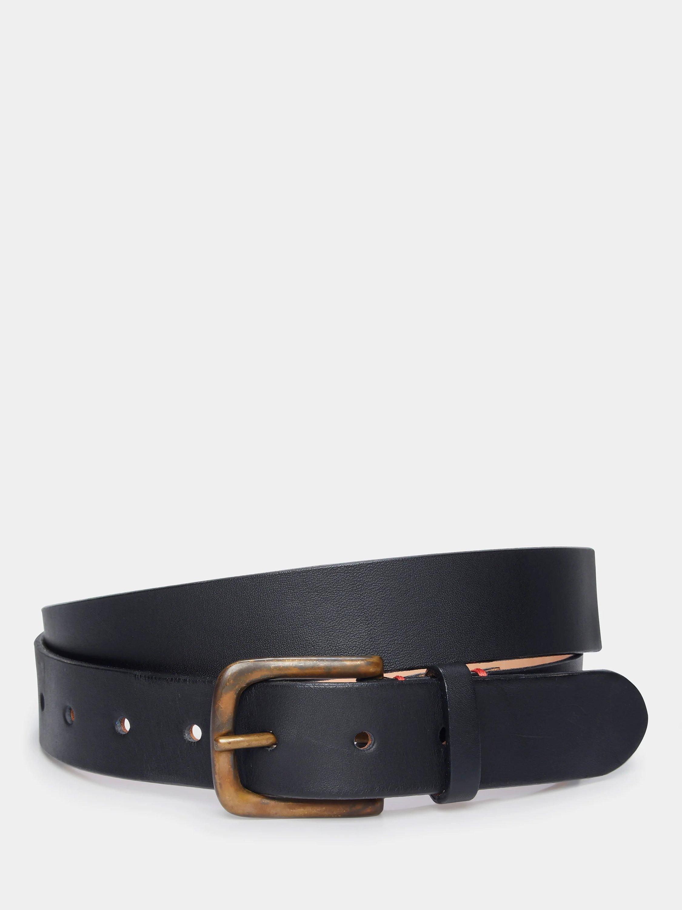 Product image 1 of 1, which shows Aubin Thorn Leather Belt, Black, S