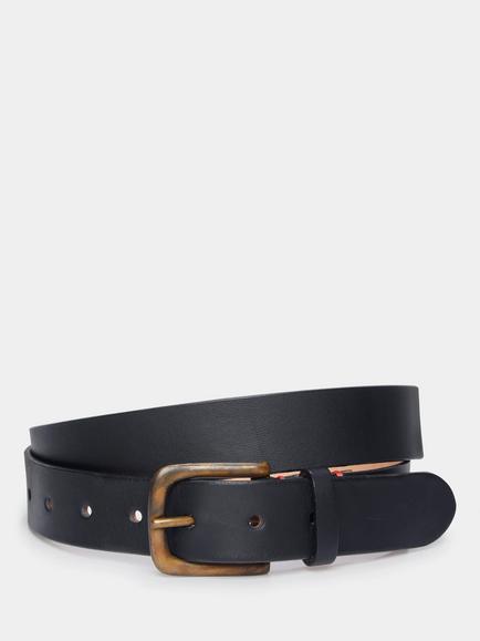 Aubin Thorn Leather Belt, Black
