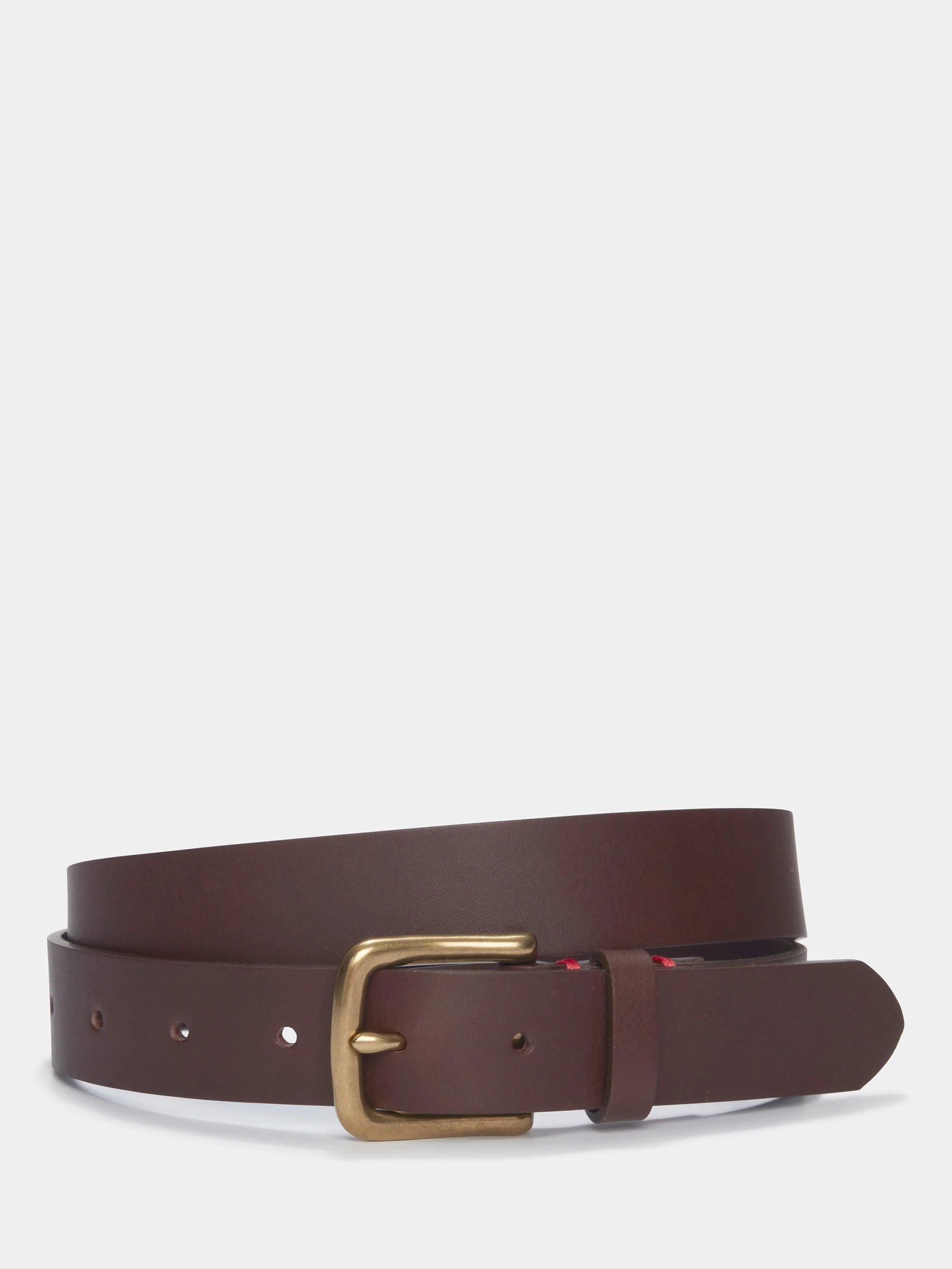 Product image 1 of 2, which shows Aubin Thorn Leather Belt, Brown, S